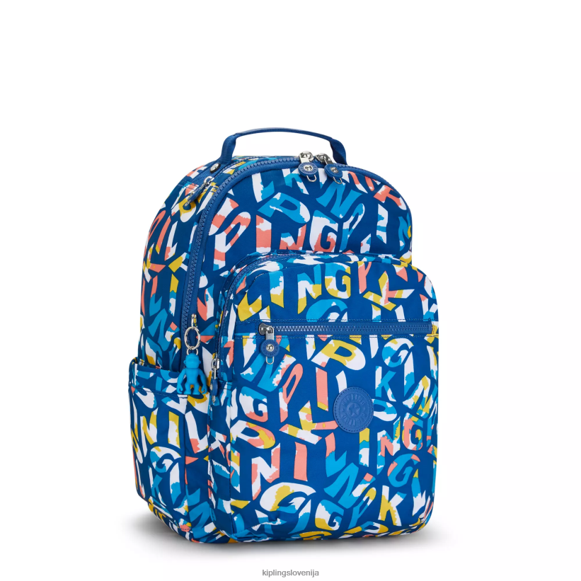 Kipling V4X2B344 neon Seoul nahrbtnik za prenosni računalnik velikosti 15" z velikim potiskom ženske nahrbtniki za prenosnike - slika 2