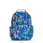 Kipling V4X2B344 neon Seoul nahrbtnik za prenosni računalnik velikosti 15" z velikim potiskom ženske nahrbtniki za prenosnike