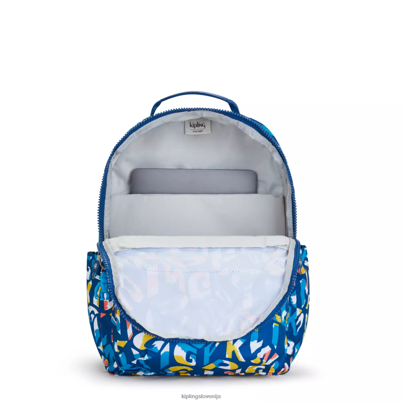Kipling V4X2B344 neon Seoul nahrbtnik za prenosni računalnik velikosti 15" z velikim potiskom ženske nahrbtniki za prenosnike - slika 3