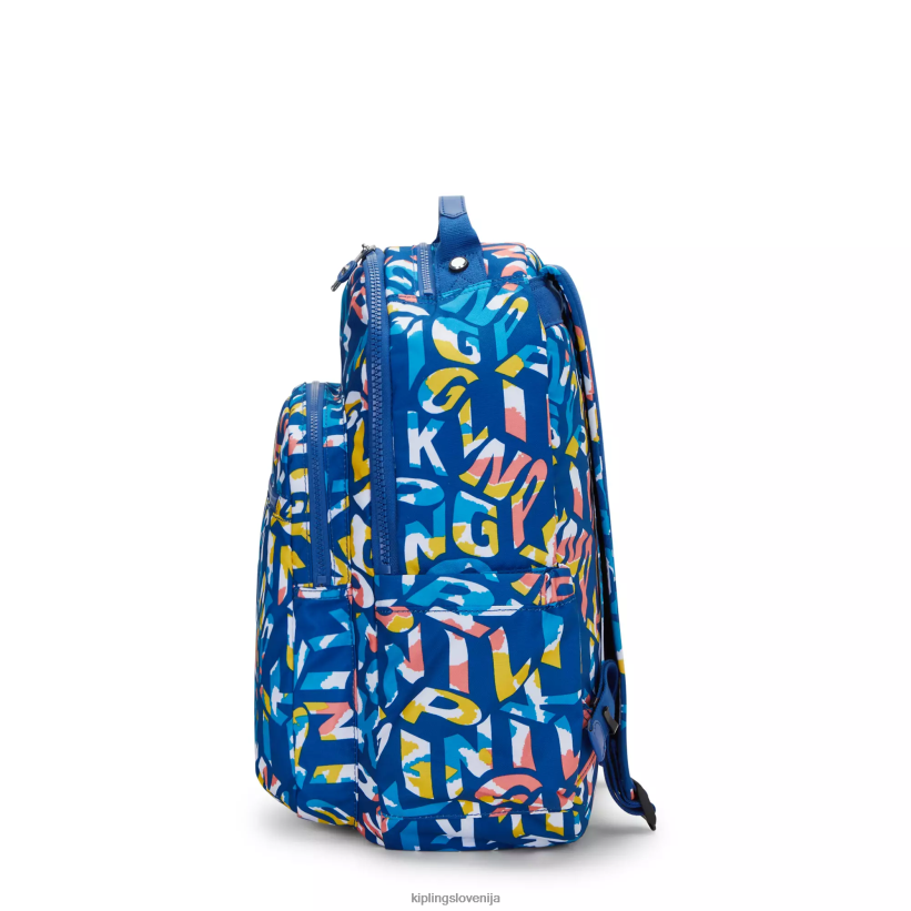 Kipling V4X2B344 neon Seoul nahrbtnik za prenosni računalnik velikosti 15" z velikim potiskom ženske nahrbtniki za prenosnike - slika 5