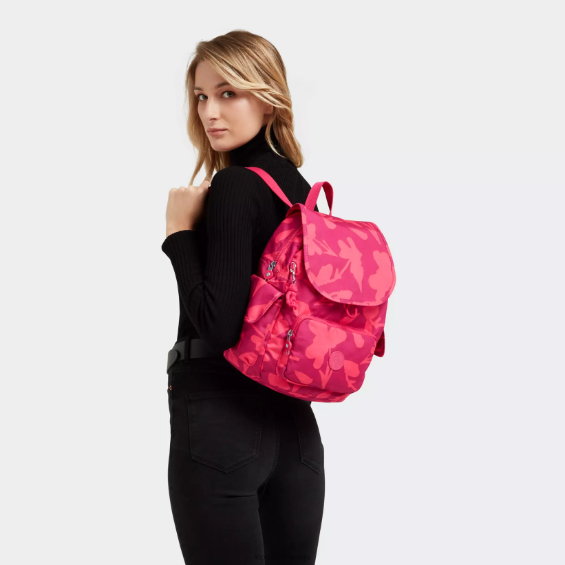 Kipling V4X2B378 koralni cvet mestni nahrbtnik z majhnim potiskom ženske majhni nahrbtniki - slika 4