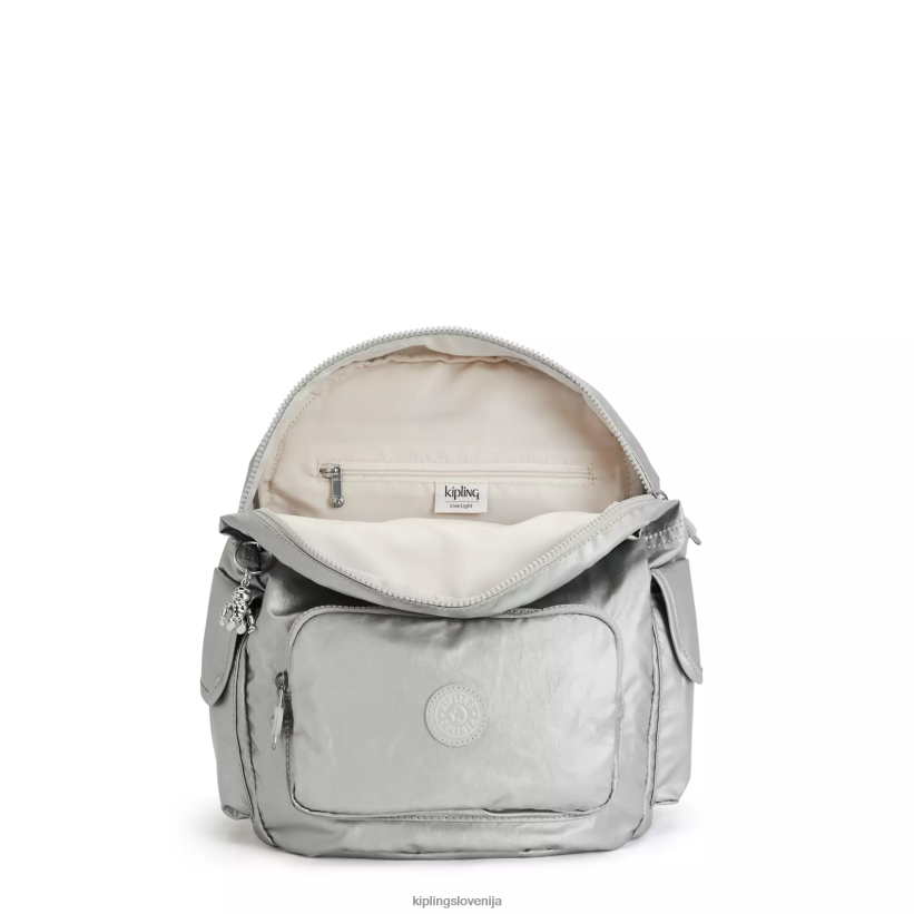 Kipling V4X2B380 svetlo kovinsko city ​​pack majhen kovinski nahrbtnik ženske majhni nahrbtniki - slika 3