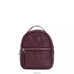 Kipling V4X2B386 bordo lak metalik kae kovinski nahrbtnik ženske majhni nahrbtniki