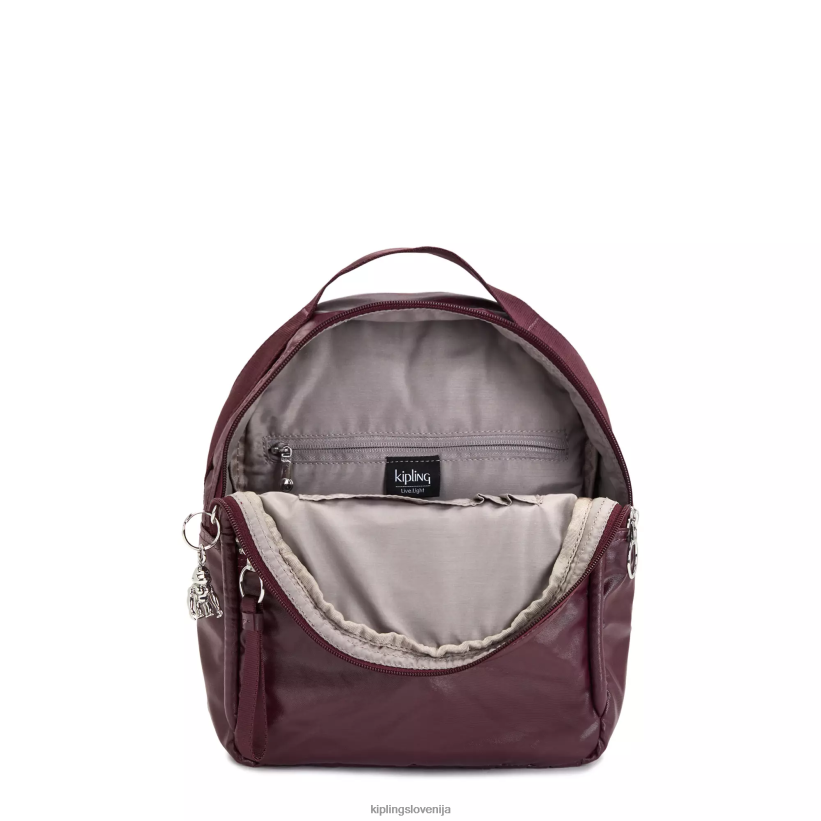Kipling V4X2B386 bordo lak metalik kae kovinski nahrbtnik ženske majhni nahrbtniki - slika 3