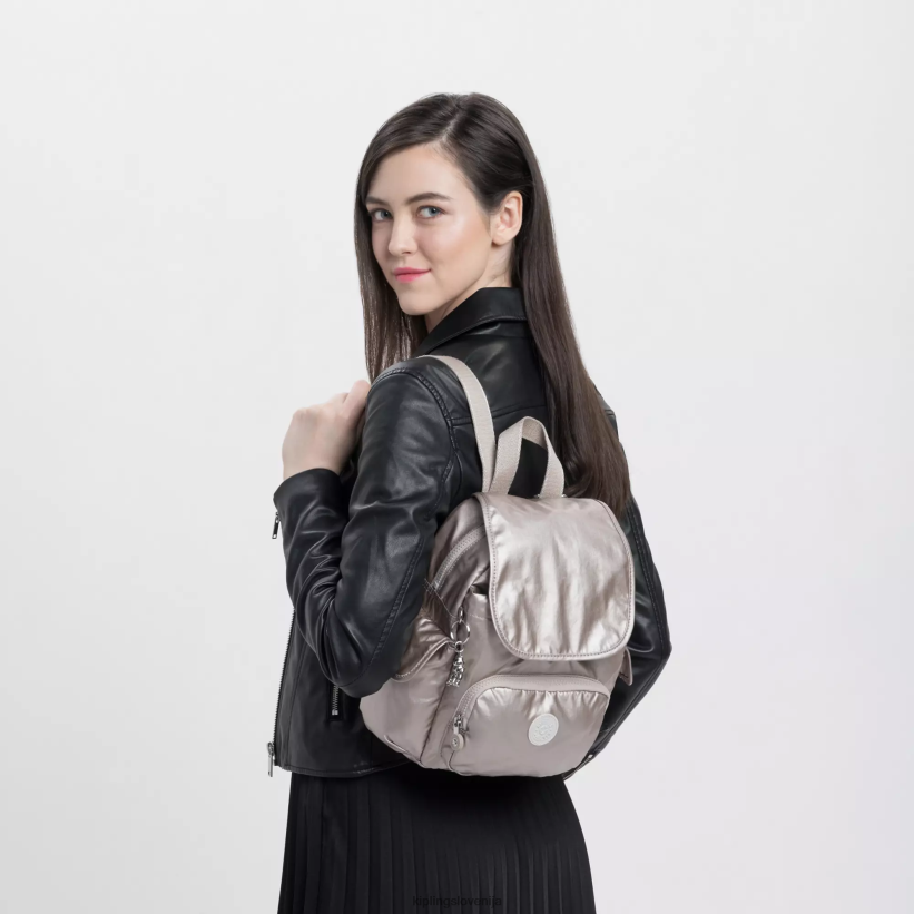 Kipling V4X2B389 kovinski sijaj mini kovinski nahrbtnik city pack ženske mini vrečke - slika 4
