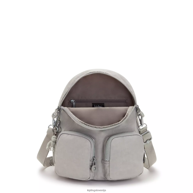 Kipling V4X2B401 siva gris preklopni nahrbtnik firefly up ženske modni nahrbtniki - slika 3