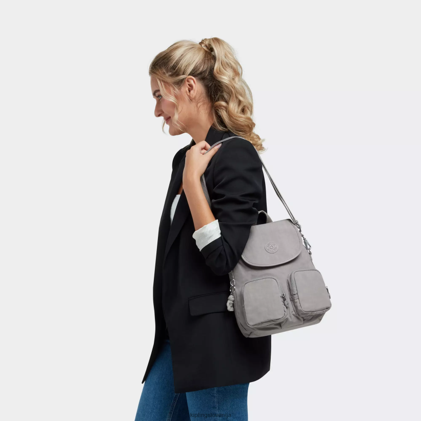 Kipling V4X2B401 siva gris preklopni nahrbtnik firefly up ženske modni nahrbtniki - slika 5