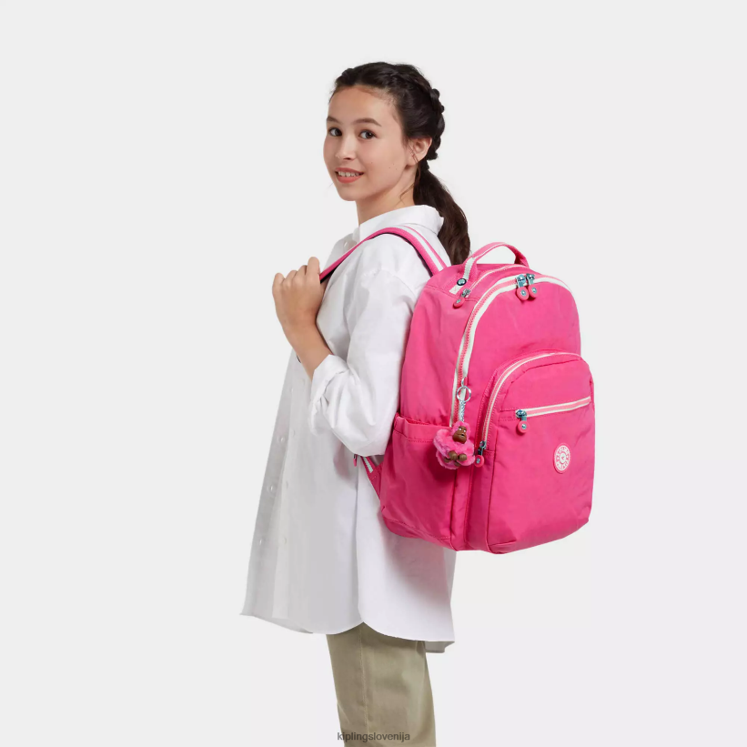 Kipling V4X2B428 sveže roza Seoul velik 15" nahrbtnik za prenosni računalnik ženske nahrbtniki za prenosnike - slika 4