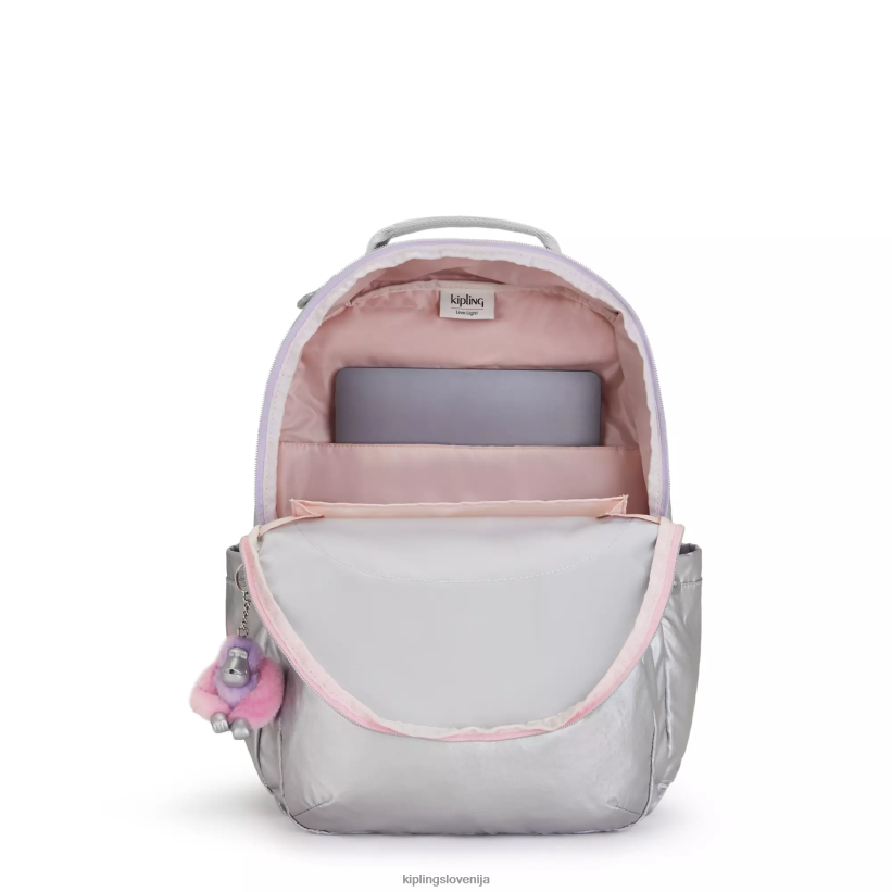 Kipling V4X2B448 candy metal zabava Seoul velik kovinski 15" nahrbtnik za prenosni računalnik ženske nahrbtniki za prenosnike - slika 3