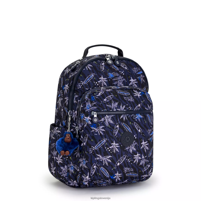 Kipling V4X2B464 surf morski tisk Seoul nahrbtnik za prenosni računalnik velikosti 15" z velikim potiskom ženske nahrbtniki za prenosnike - slika 2