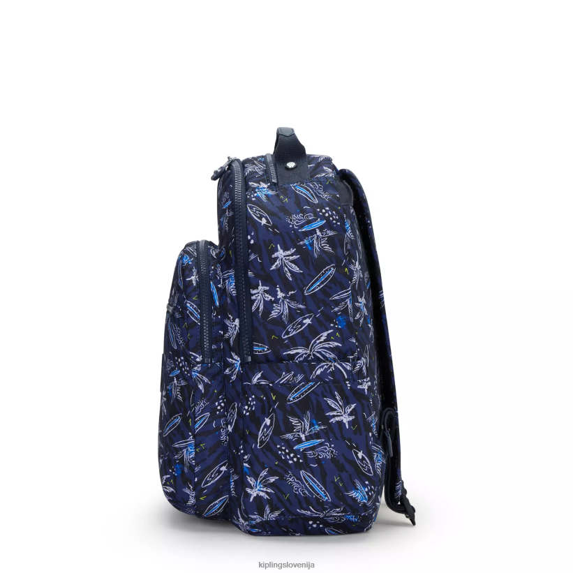 Kipling V4X2B464 surf morski tisk Seoul nahrbtnik za prenosni računalnik velikosti 15" z velikim potiskom ženske nahrbtniki za prenosnike - slika 5