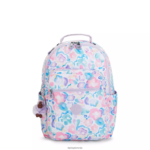 Kipling V4X2B469 vodne rože Seoul nahrbtnik za prenosni računalnik velikosti 15" z velikim potiskom ženske nahrbtniki za prenosnike