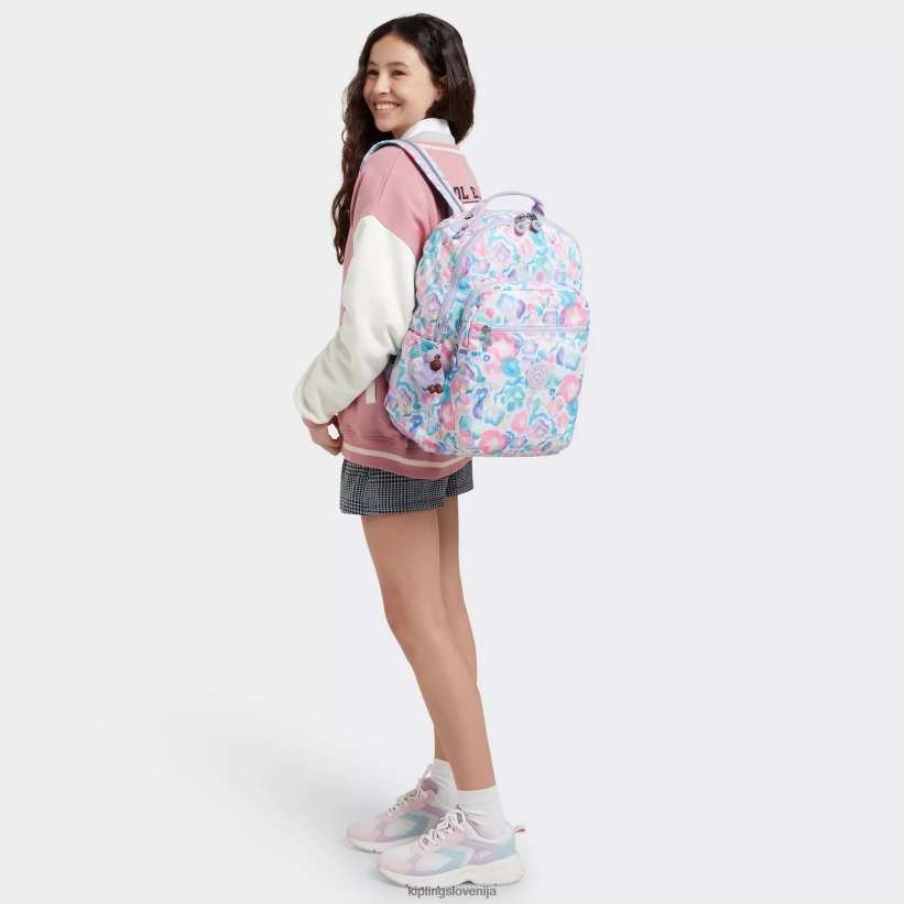 Kipling V4X2B469 vodne rože Seoul nahrbtnik za prenosni računalnik velikosti 15" z velikim potiskom ženske nahrbtniki za prenosnike - slika 4