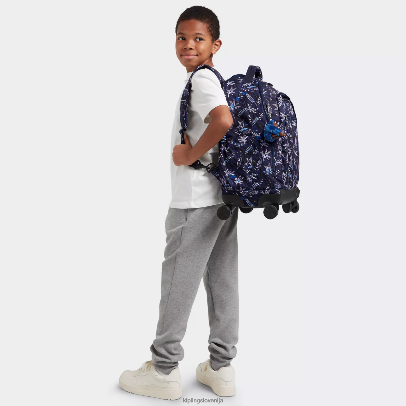 Kipling V4X2B489 surf morski tisk nahrbtnik za prenosni računalnik new zea 15" s potiskom ženske nahrbtniki za zvijanje - slika 5