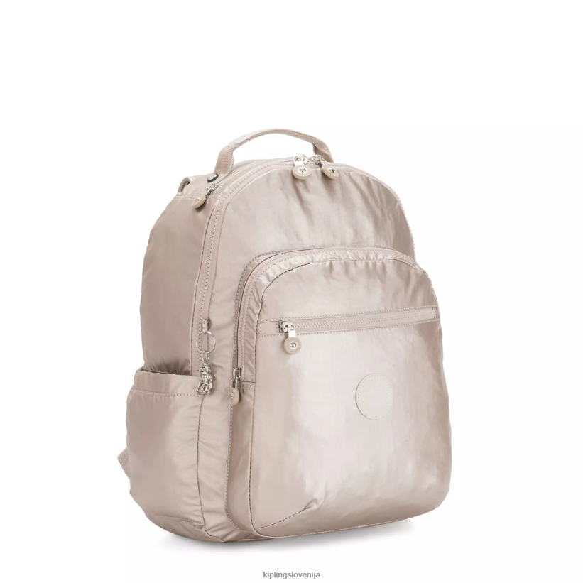 Kipling V4X2B503 kovinski sijaj Seoul velik kovinski 15" nahrbtnik za prenosni računalnik ženske nahrbtniki za prenosnike - slika 2