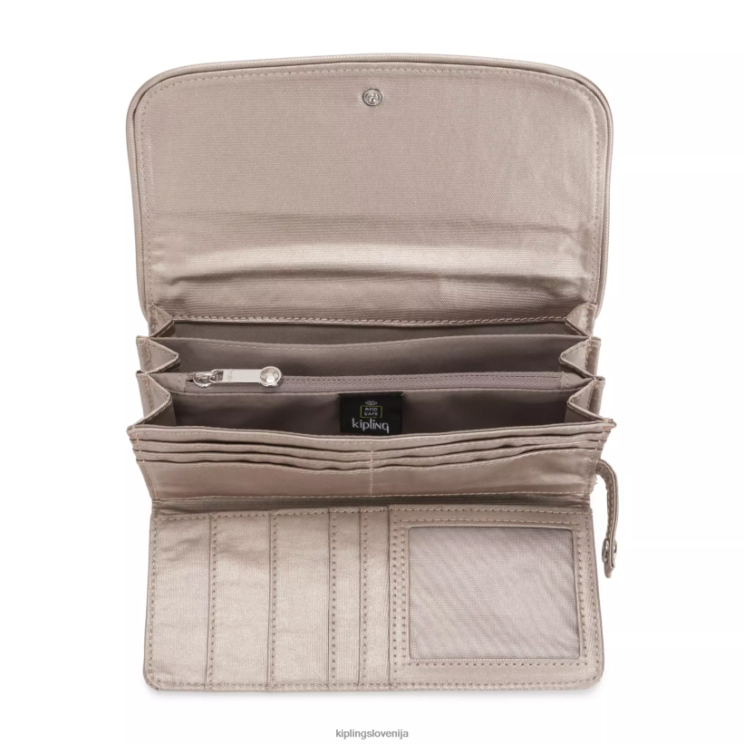 Kipling V4X2B550 kovinski sijaj Money Land kovinska denarnica na zaponko ženske denarnice in zapestnice - slika 3