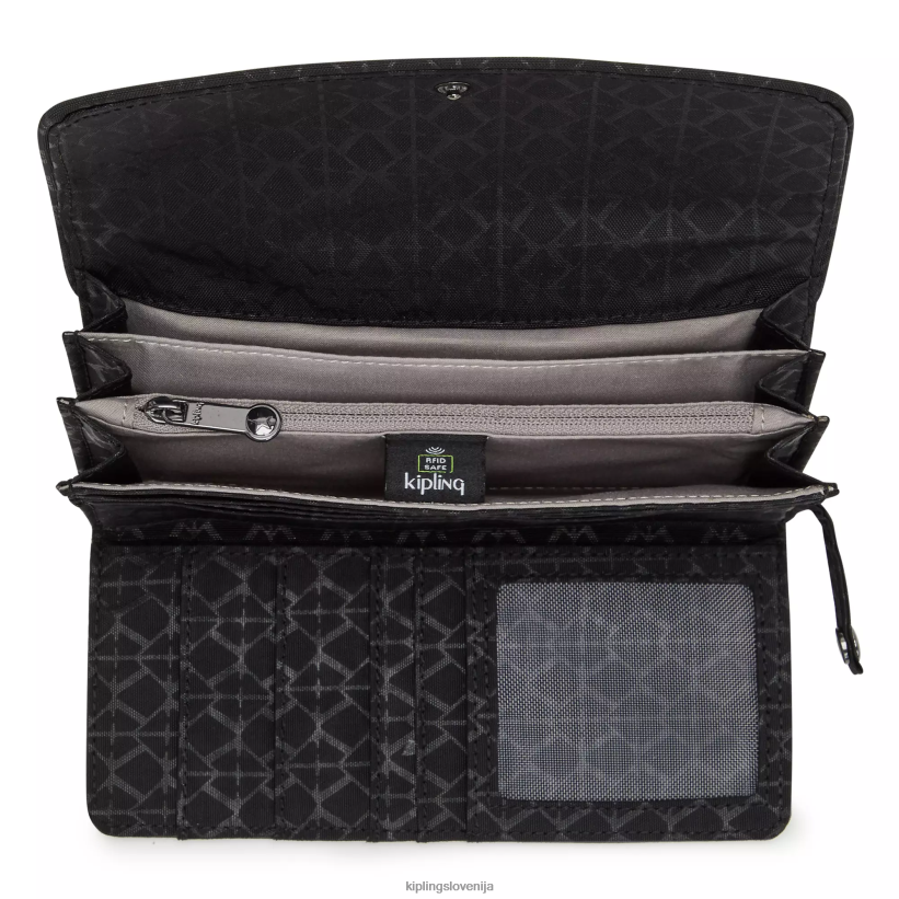 Kipling V4X2B553 vtisnjen podpis Money Land potiskana snap denarnica ženske denarnice in zapestnice - slika 3