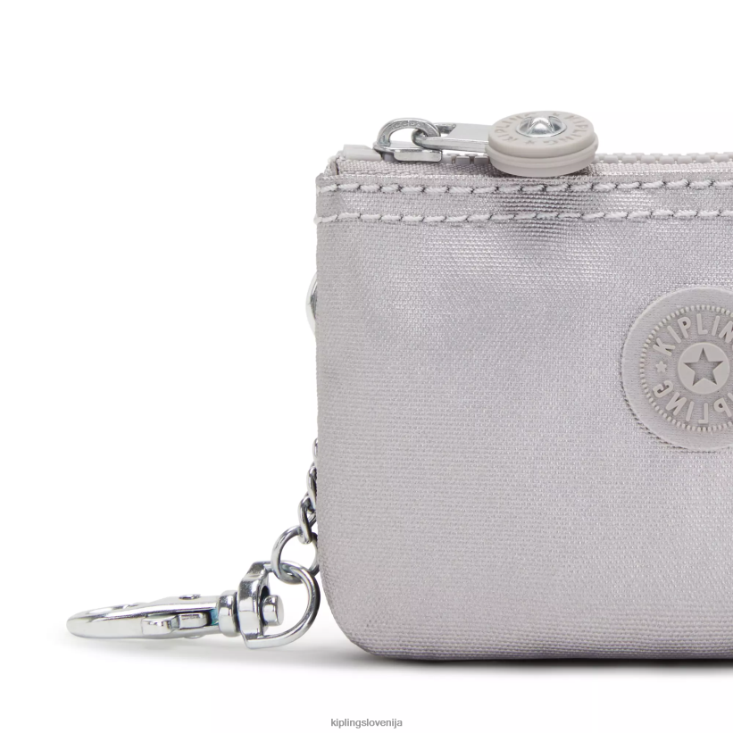 Kipling V4X2B609 gladka srebrna kovina creativity mini torbica kovinski obesek za ključe ženske obeski za ključe - slika 5